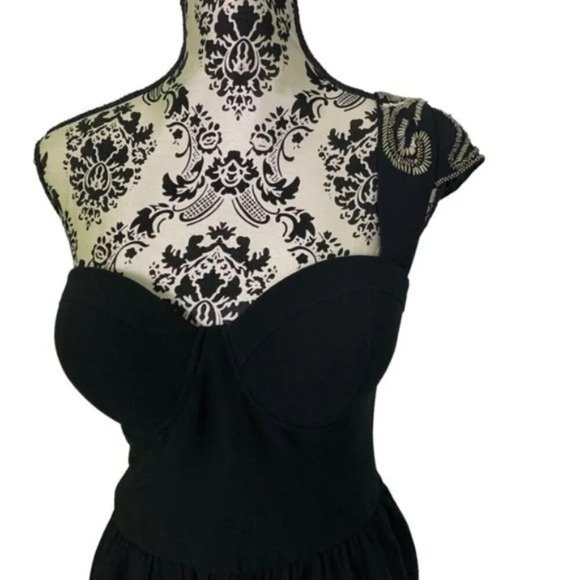 Guess One Shoulder Black Beaded Corset Camisole Top - Picture 7 of 10